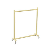 Gold Metal Rolling Coat Rack with Hangers and Casters