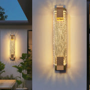 Gold Modern Geometric Crystal Outdoor Wall Lights