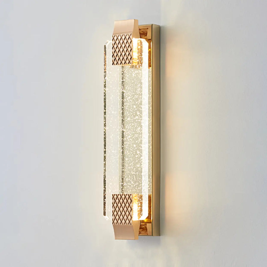 Gold Modern Geometric Crystal Outdoor Wall Lights