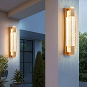 Gold Modern Geometric Crystal Outdoor Wall Lights