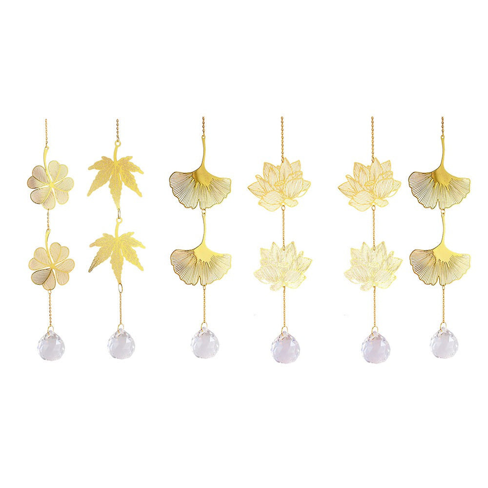 Golden Leaves Crystal Suncatcher