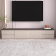 Gray Oak Wooden Rectangular TV Stand with Storage