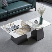 Gray Scratch Resistant Stone Square Bunching Tables