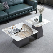 Gray Scratch Resistant Stone Square Bunching Tables