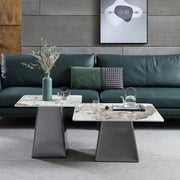 Gray Scratch Resistant Stone Square Bunching Tables