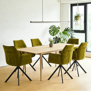 Green Swivel Modern Fabric High Back Upholstered Dining Chair