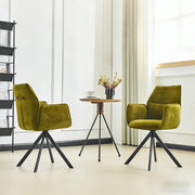 Green Swivel Modern Fabric High Back Upholstered Dining Chair