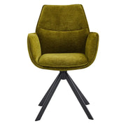 Green Swivel Modern Fabric High Back Upholstered Dining Chair