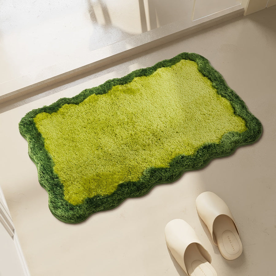 Simple Wavy Green Floor Mat