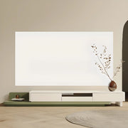 Green-White Fresh Long Wood Rectangle Storage TV Stand