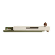Green-White Fresh Long Wood Rectangle Storage TV Stand