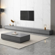 Grey Enclosed Storage Rectangle TV Stand with Drawers