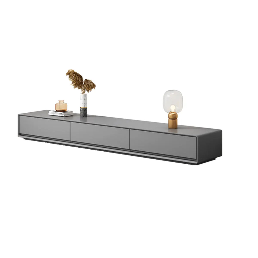Grey Enclosed Storage Rectangle TV Stand with Drawers