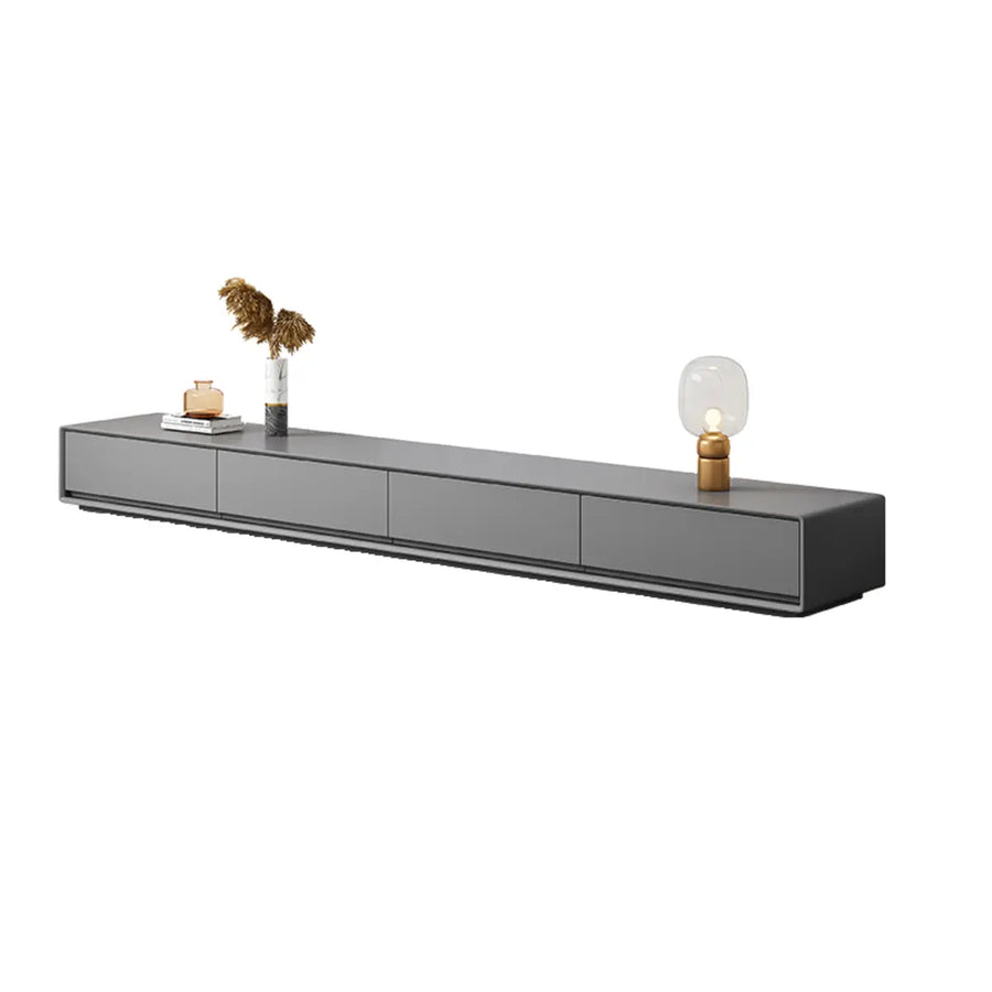 Grey Enclosed Storage Rectangle TV Stand with Drawers