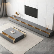 Grey Enclosed Storage Rectangle TV Stand with Drawers