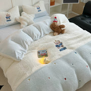 Happy Bear Fluffy Sherpa Bedding Set