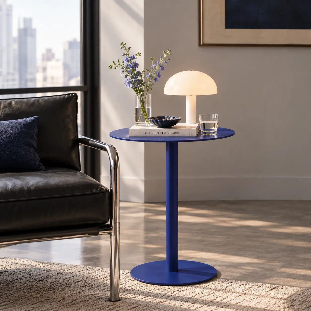 Sleepwyn Colorful Round Metal C-Shaped Scandinavian Side Table