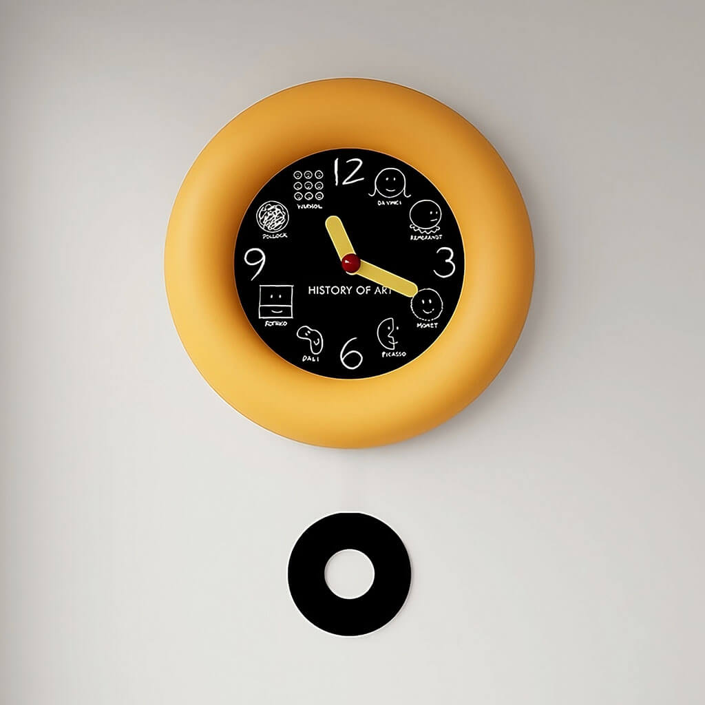 History of Art Minimalist Round Wall Clock