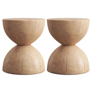 Hourglass Pine Wood Natural Finish Side Table