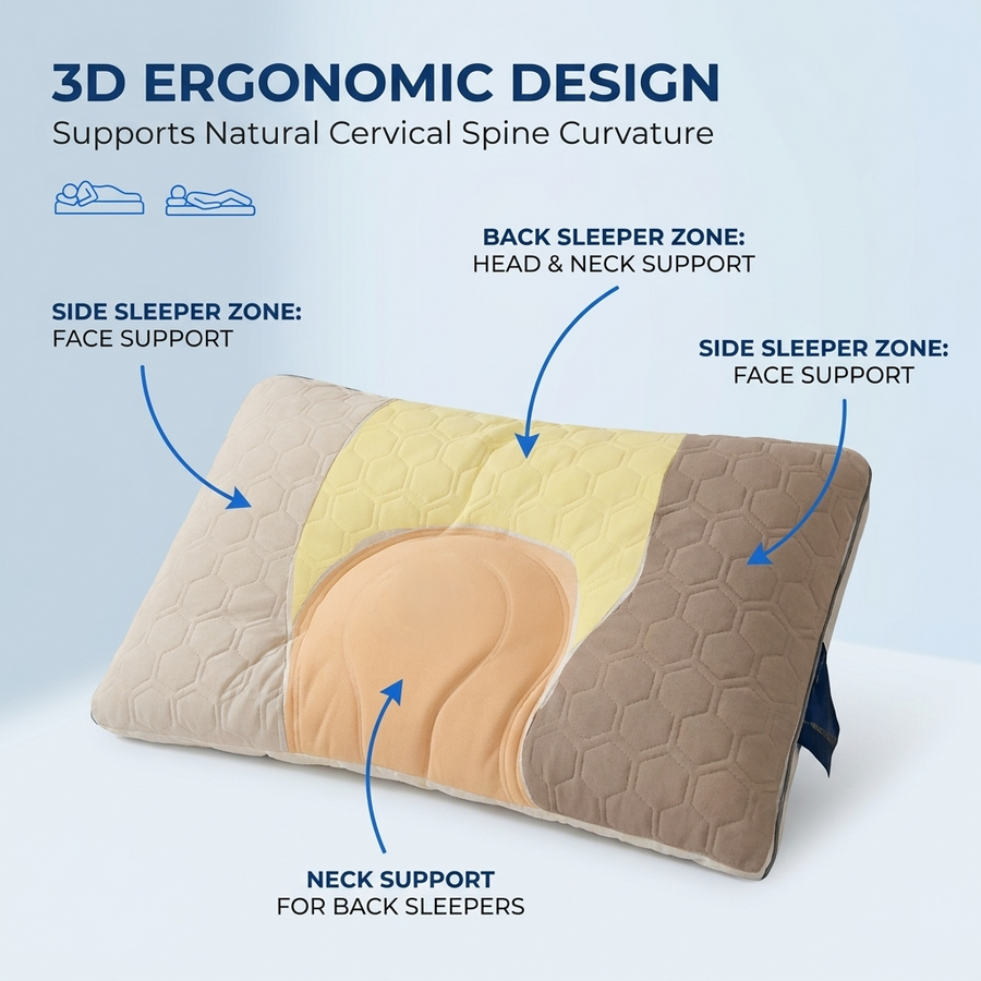 Sleepwyn Zoned Ergonomic Memory Foam Pillow