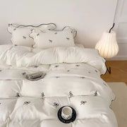Sleepwyn Ruffle Bow Duvet Cover Set (4 Pcs)