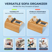 Sleepwyn Foldable Bamboo Sofa Armrest Tray