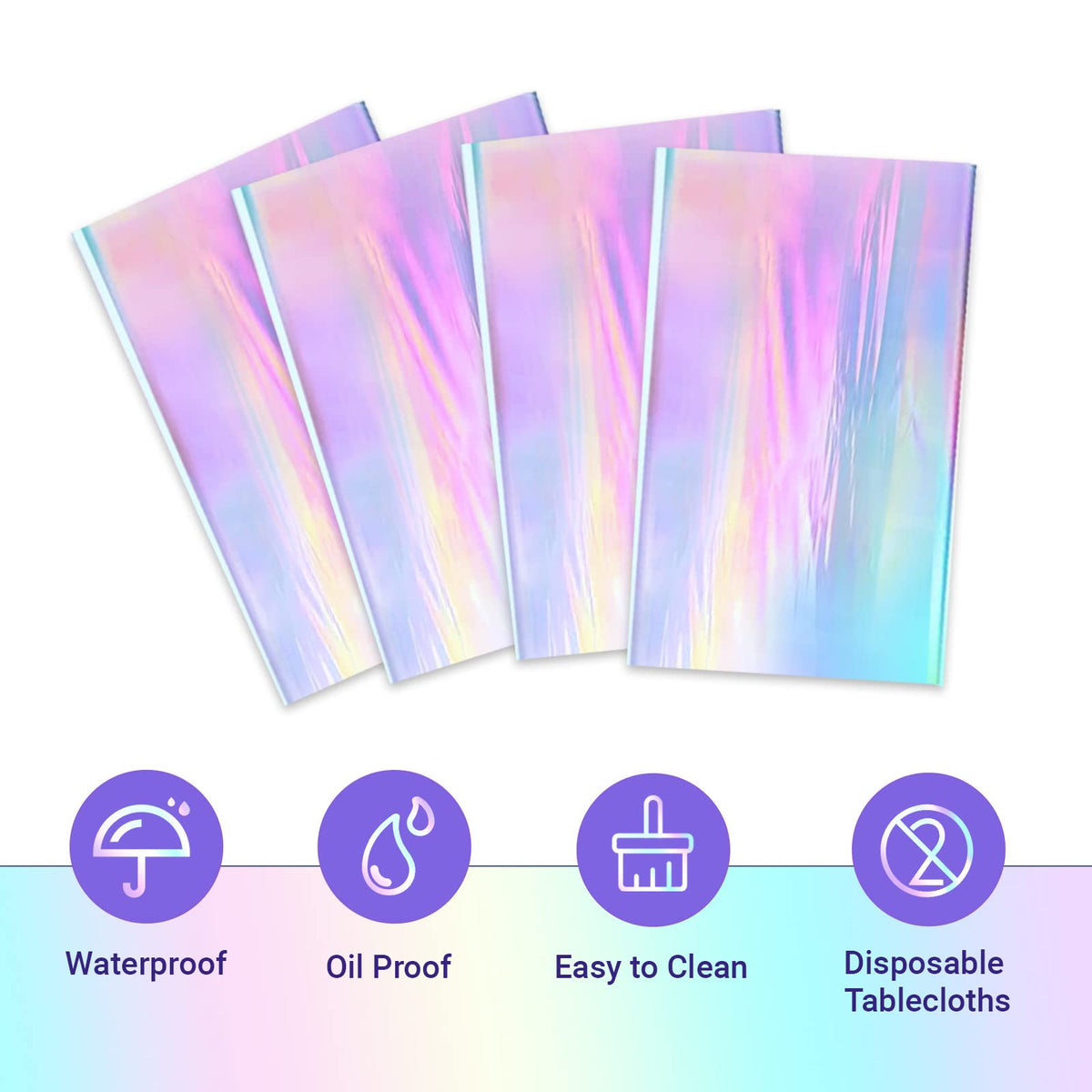 Sleepwyn Rainbow Party Tablecloth (4 Pcs)
