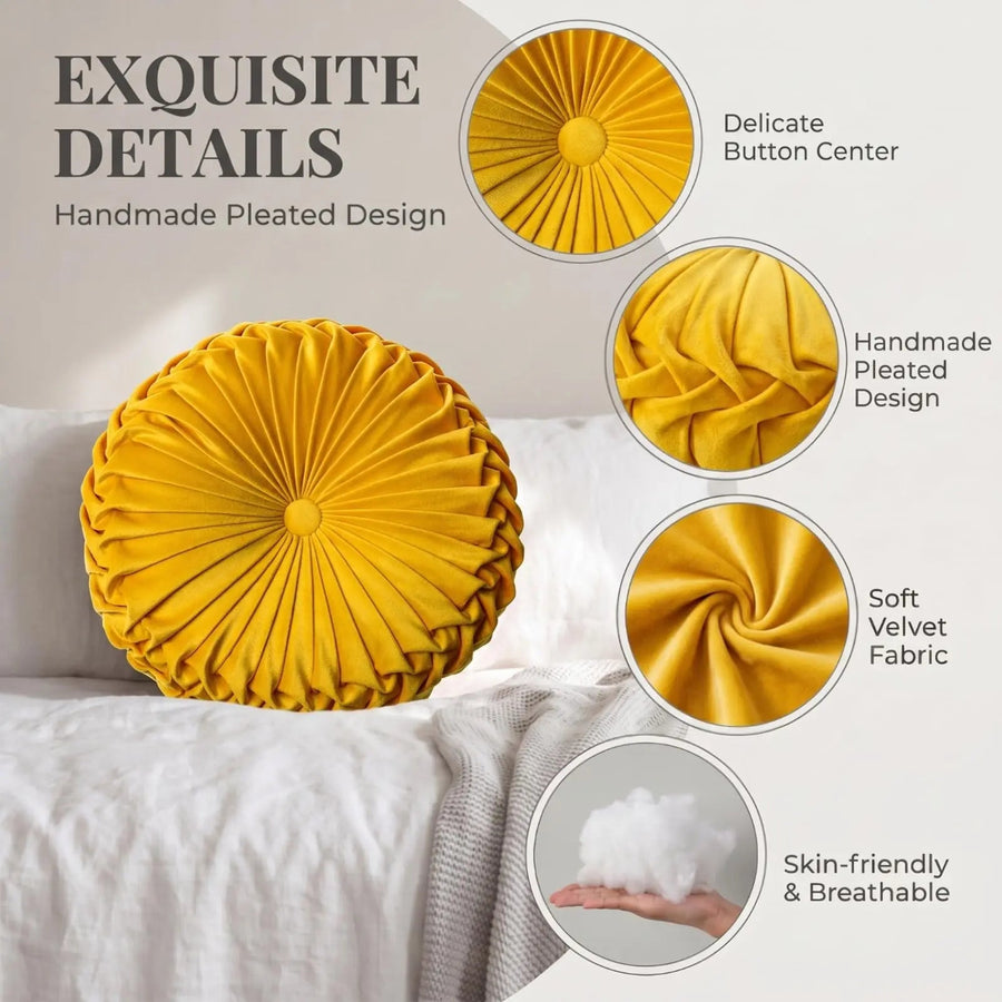 Sleepwyn Pleated Pumpkin Throw Pillow