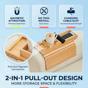 Sleepwyn Foldable Bamboo Sofa Armrest Tray