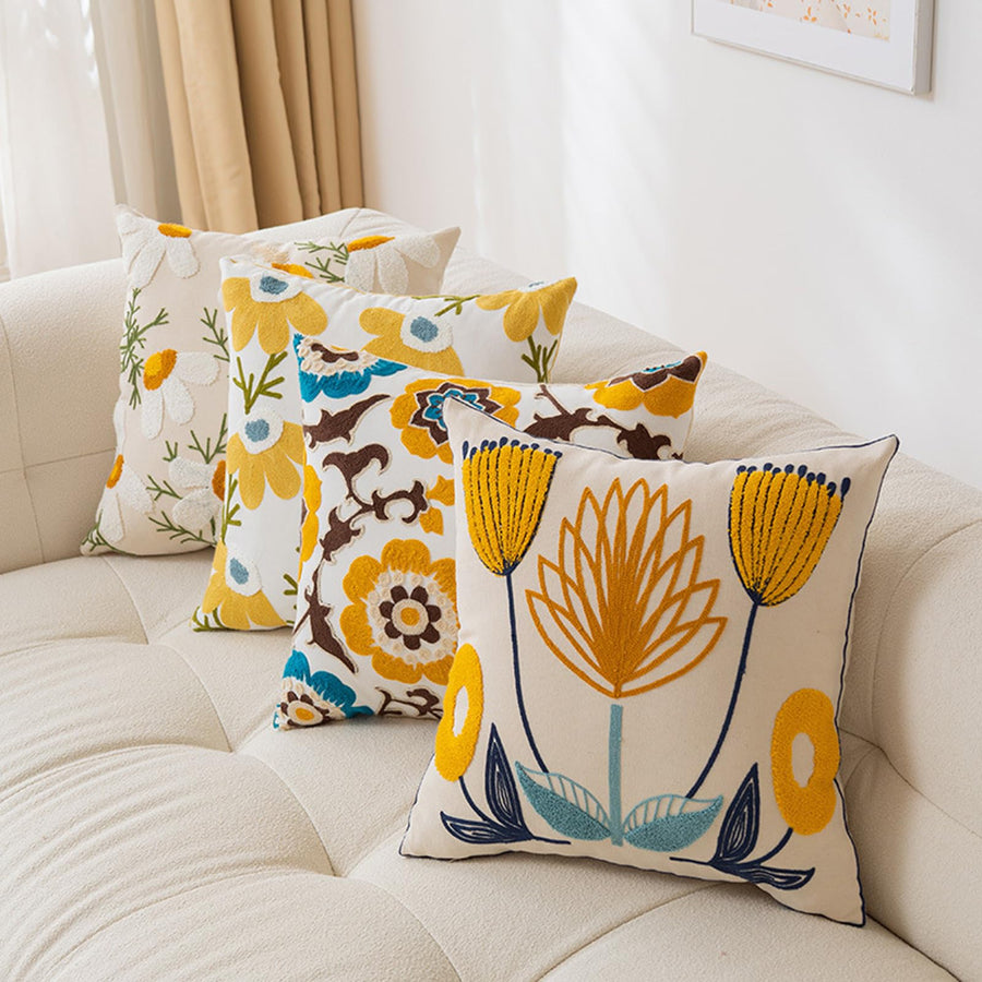Sleepwyn Embroidered Floral Throw Pillow Cover