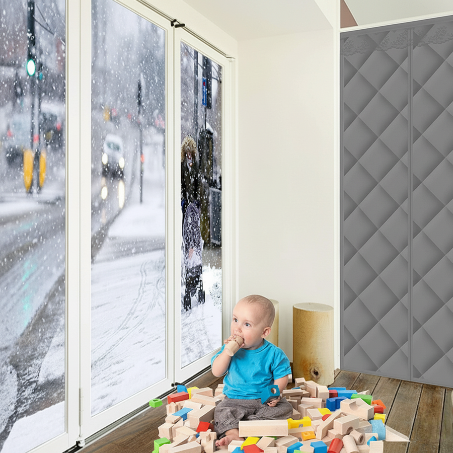Sleepwyn Waterproof Coldproof Magnetic Cotton Door Curtain