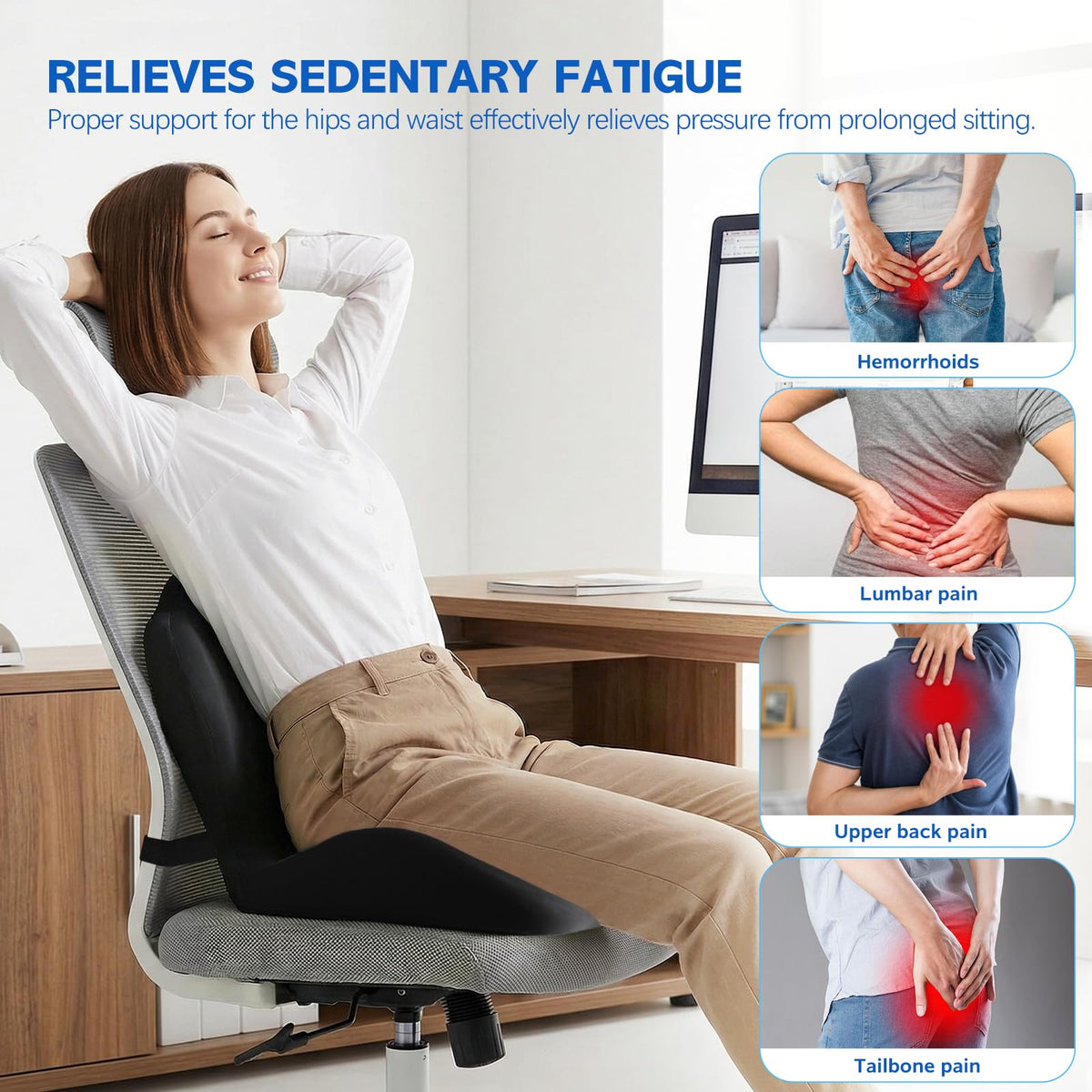 Sleepwyn Memory Foam Seat Cushion Contoured Sitting Pad