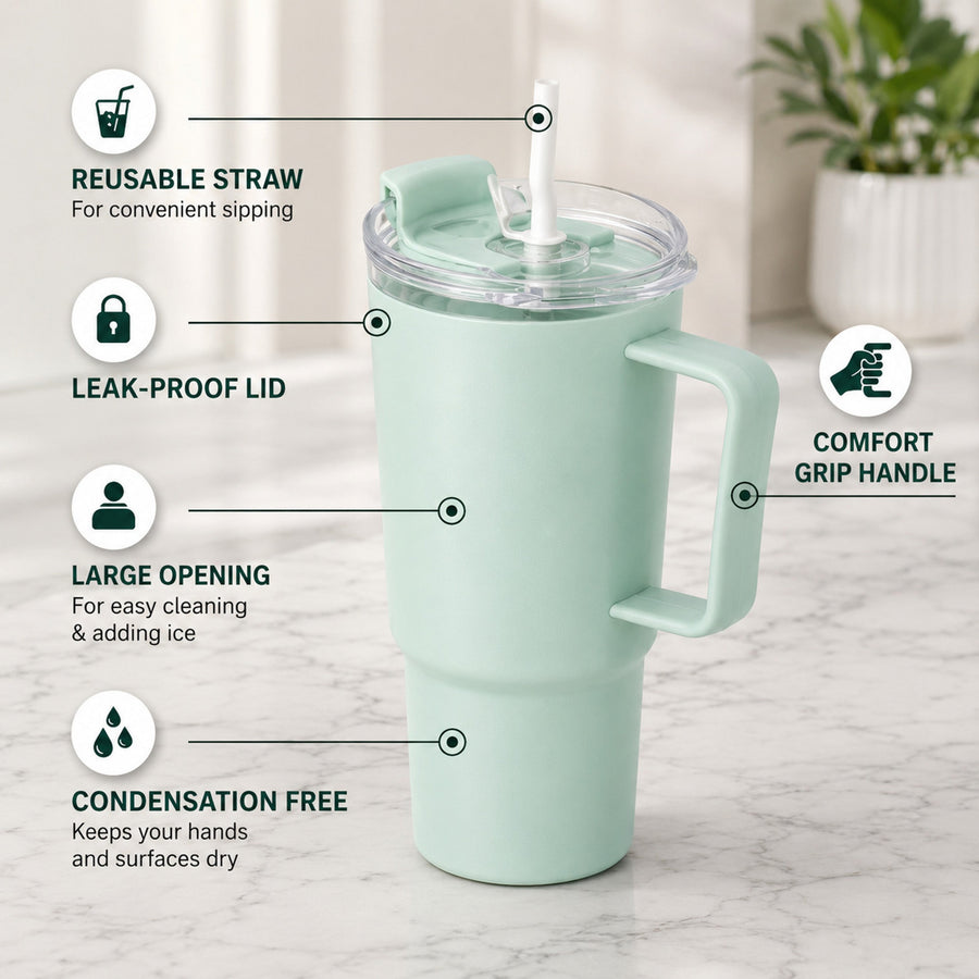 Sleepwyn Tumbler with Handle & Straw