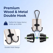 Sleepwyn Wooden Pine Hook Rack (2 Pcs)