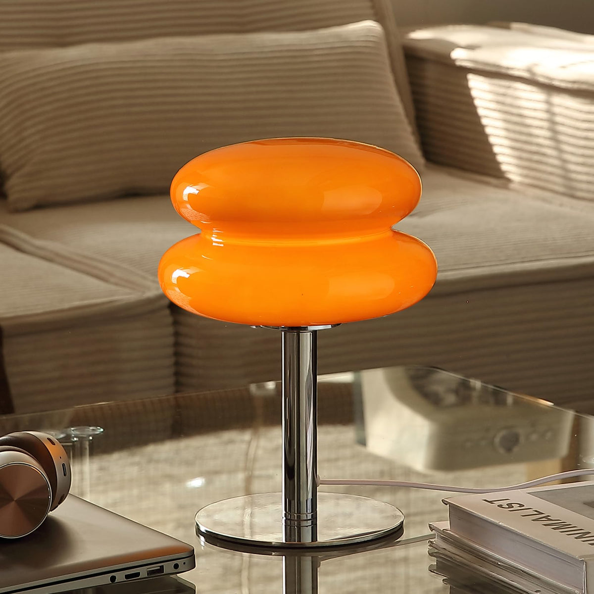 Sleepwyn Glass Mushroom Lamp with Dimmable Light