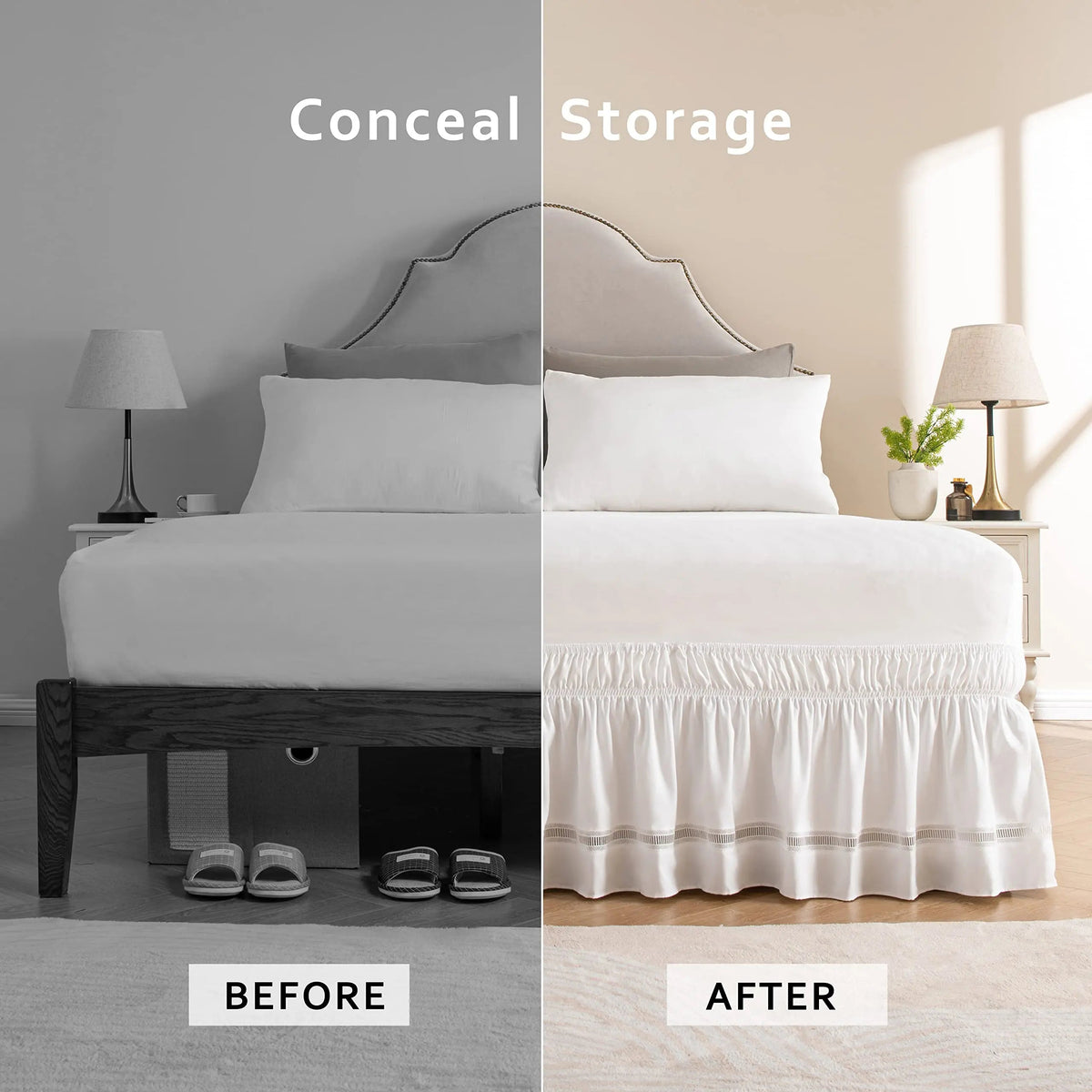 Sleepwyn Crochet Lace Bed Skirt