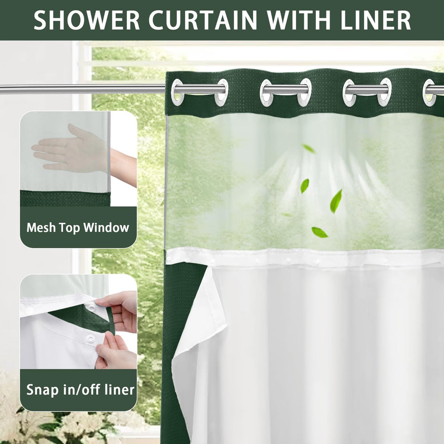 Sleepwyn No Hook Shower Curtain
