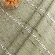 Sleepwyn Hemstitched Edges Farmhouse Style Linen Tablecloth