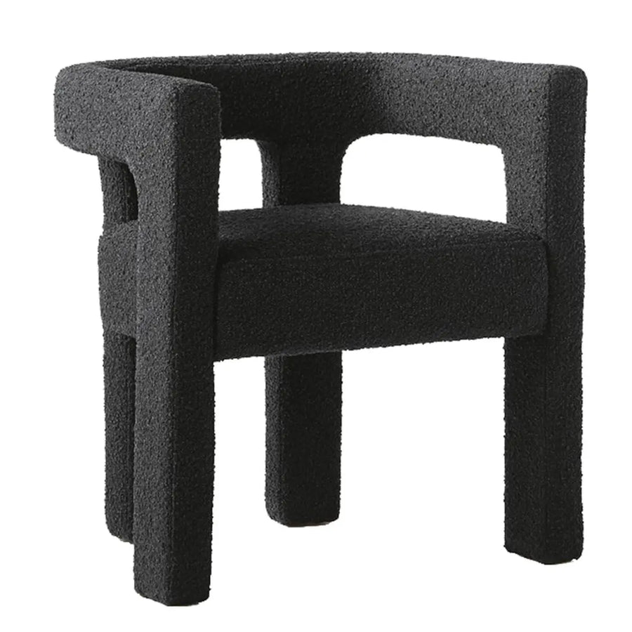 Indoor Square Upholstered Armrest Dining Chair Black