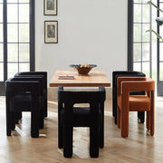 Indoor Square Upholstered Armrest Dining Chair Black