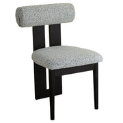 Indoor Upholstered Slatted Back Dining Chair Cream