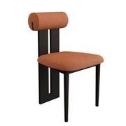 Indoor Upholstered Slatted Back Dining Chair Cream