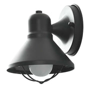 Industrial Black Cone Metal Exterior LED Wall Light