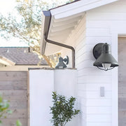 Industrial Black Cone Metal Exterior LED Wall Light