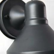 Industrial Black Cone Metal Exterior LED Wall Light