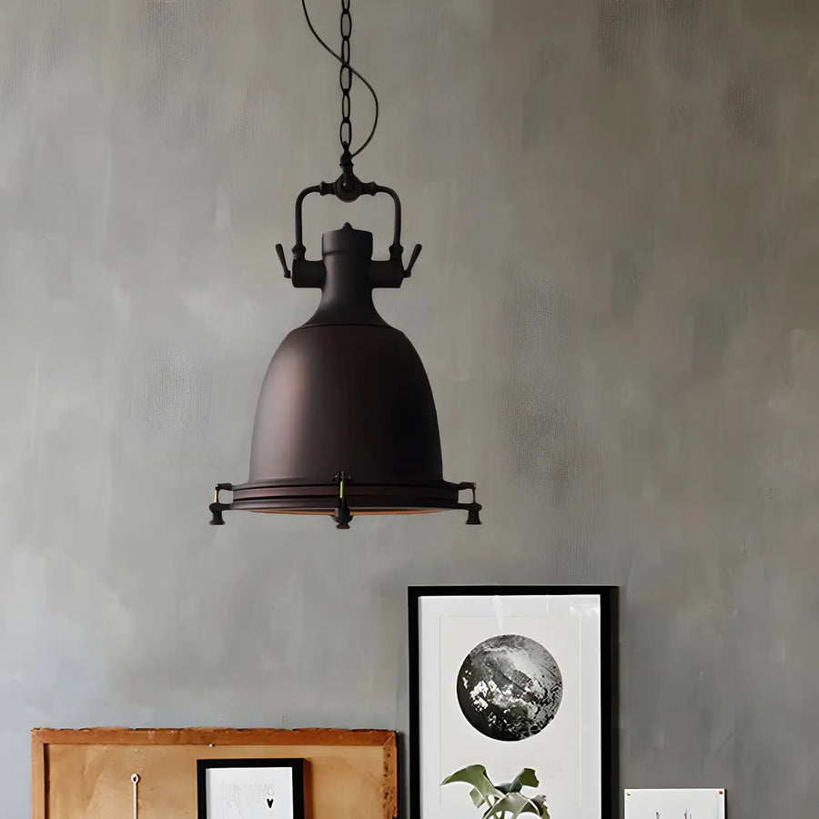 Industrial Black Metal Pot Shape Hanging Pendant Light