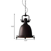 Industrial Black Metal Pot Shape Hanging Pendant Light
