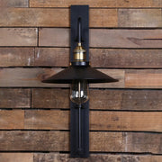 Industrial Cone Iron Exterior Mini Black Wall Sconce