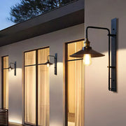 Industrial Cone Iron Exterior Mini Black Wall Sconce
