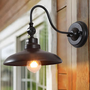 Industrial Cone Iron Outdoor Black Mini Wall Sconce